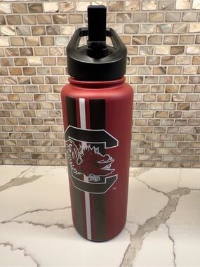 Logo Brands 34 oz Collegiate Stainless Water Bottle with Carolina Gamecock Logo